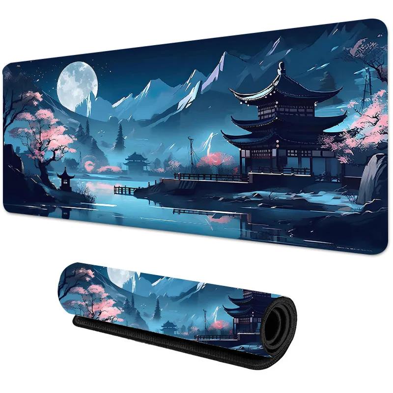 Mürekkep Peyzaj Manzarası Mouse Pad Büyük Oyun Mouse Pedi Dayanıklı Masa Pedi Bilgisayar Faresi İçin Ofis Halısı Kaymaz Kauçuk Mat
