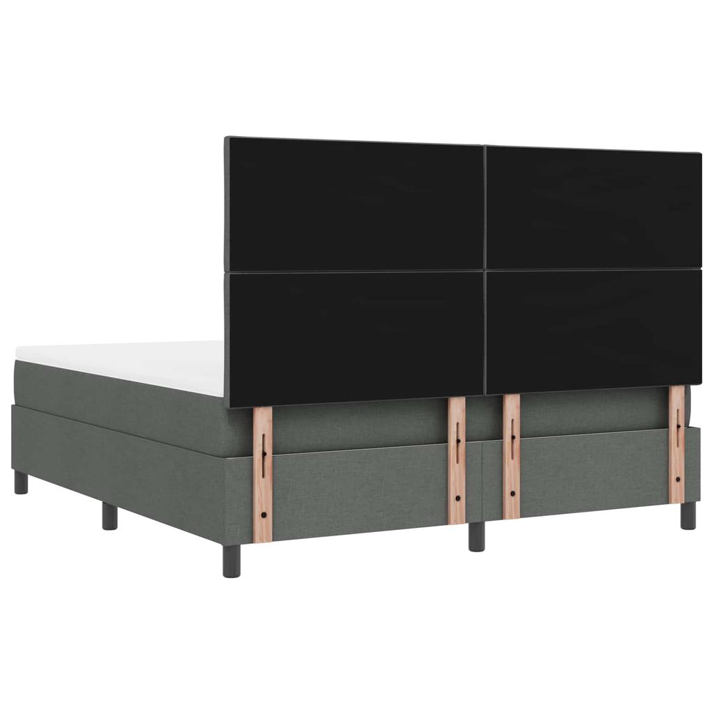 Boxspring Bed with Headboard Dark Gray 180 X 200 Cm Fabric