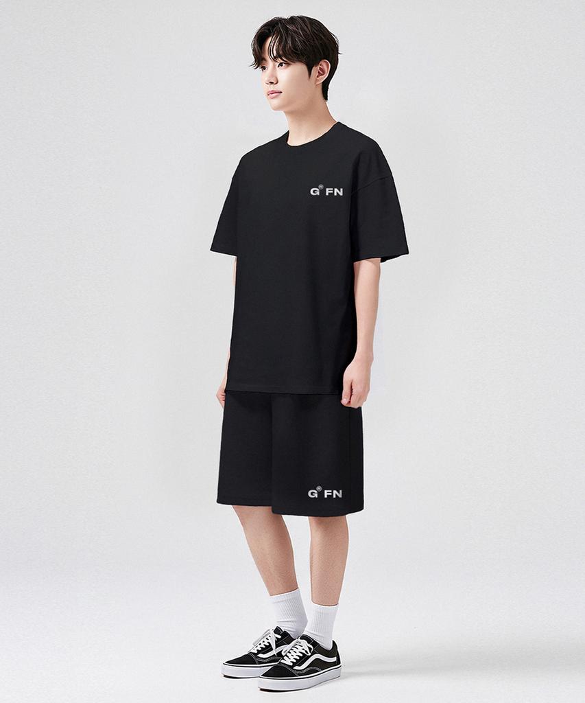Geulaenpini Small Logo Oversized Short Sleeve T-Shirt - Black