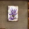 Metal Poster Wall Art Retro Lavender Flowers Vintage Garden Decor