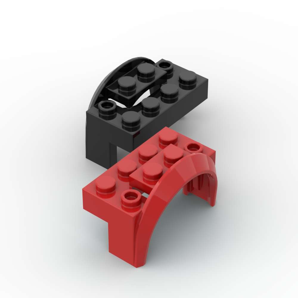 MOC 10PCS 3387 Mudguard 4x2 1/2x2 Building Blocks Kit With Arch Round Vehicle Car Bricks Particle Toys Children Birthday Gifts