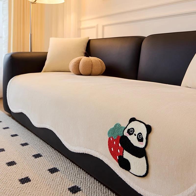 New Chenille Special-Shaped One-Piece Straight Row Four-Season Universal Non-Slip And Anti-Cat Scratch Cartoon Leather Sofa Pad