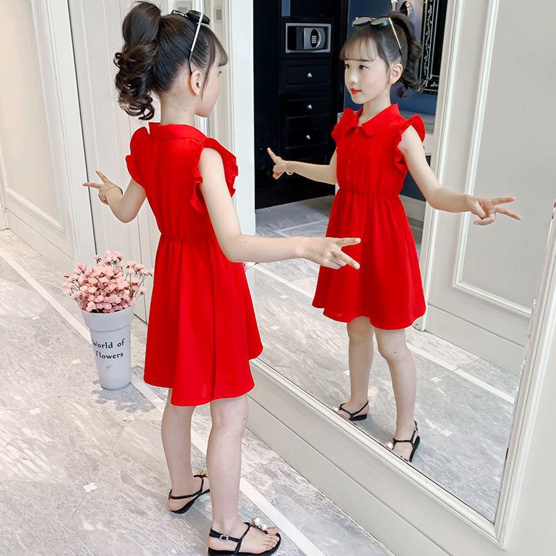 

Girls Dress Summer Dress Children s Princess Dress Korean Sleeveless Solid Color Trendy Dress Fashion 140