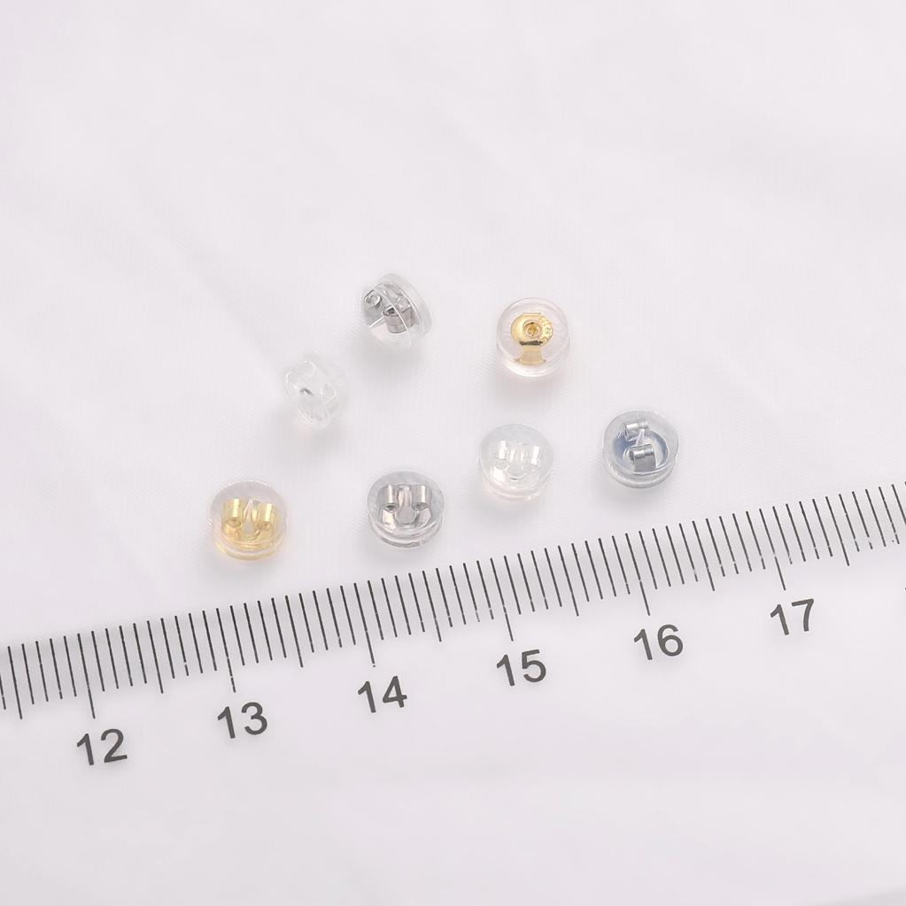 2pcs/bag Transparent Environment-Friendly Silicone Copper Earplugs For Ear Stud Accessories