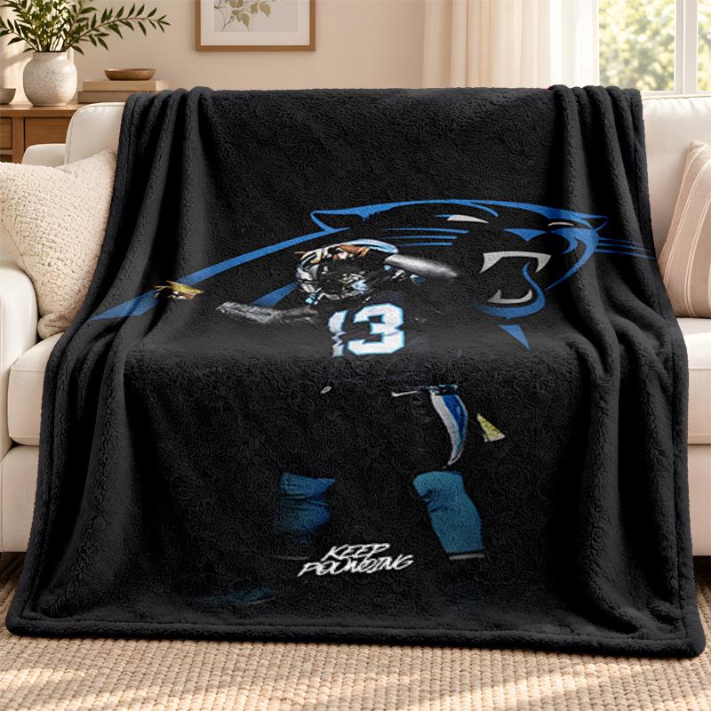 Carolina Panthers blanket Flannel Blanket Soft Cozy Plush Throw for Sofa Bed Lightweight Home Decoration Outdoor camping