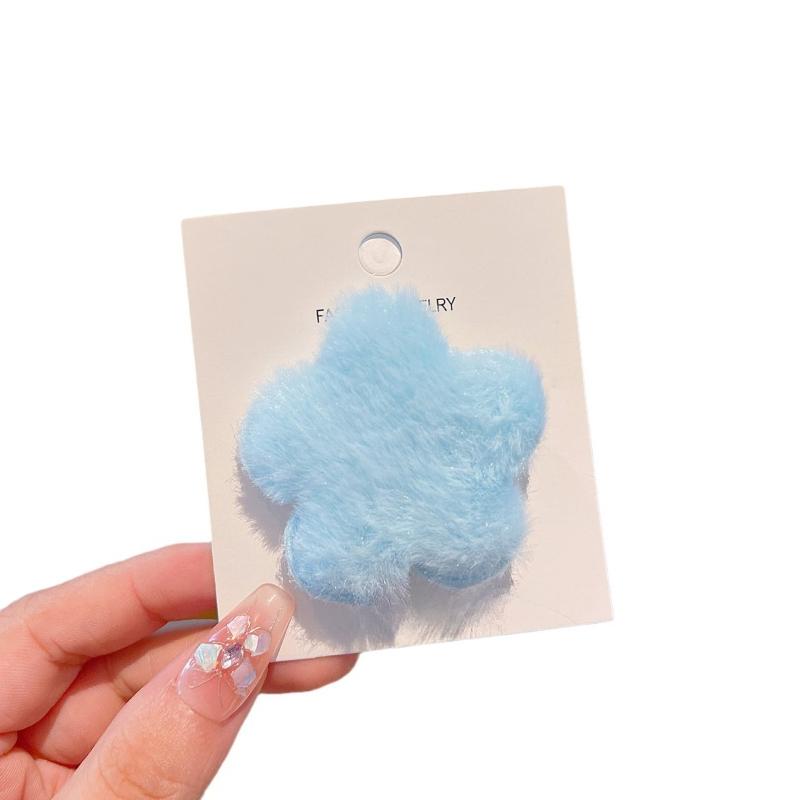 5Pcs Kawaii Star Hair Clip Plush Side Barrettes Fashion for Girls Daily School Party Wear Sweet Accessory Gift Set