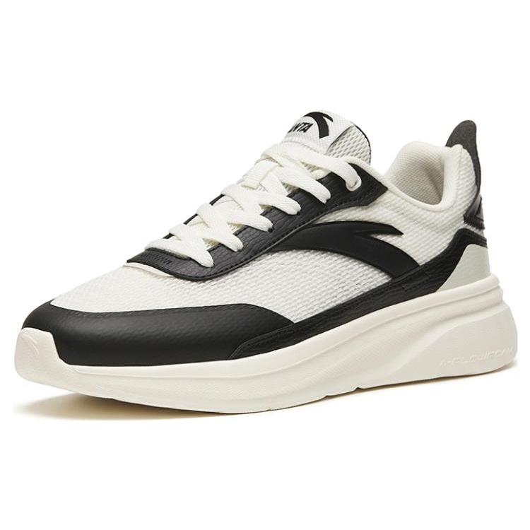 New Anta Traveler GZ Anti Slip Wear Resistant Low Top Casual Shoes Men's White Black 112328816-4