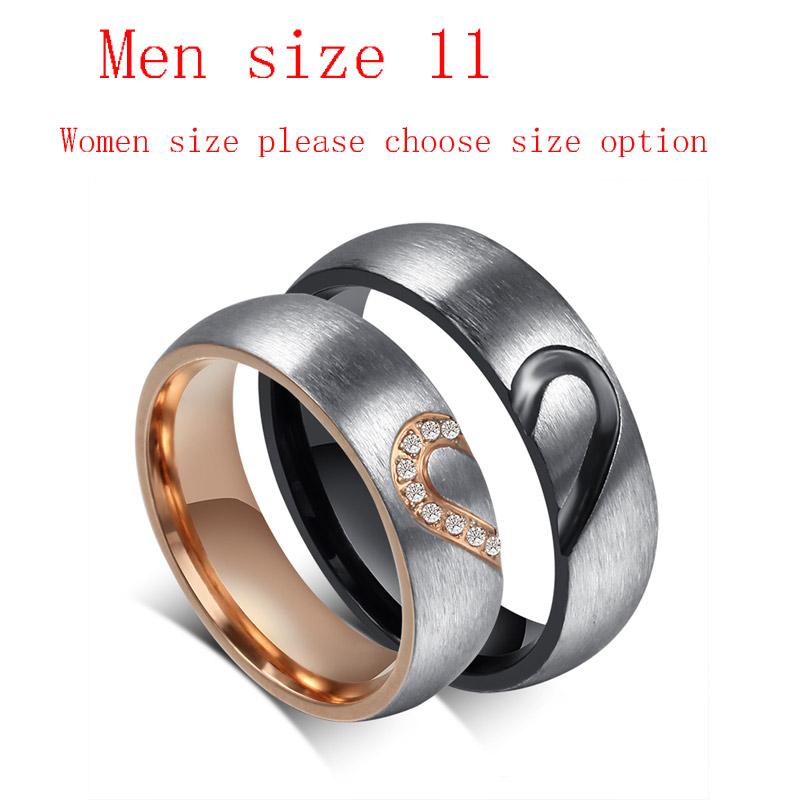 Vonx 1Coppia Lui & Lei Cuore d'Amore Set Anelli Promessa Matrimonio Acciaio Inossidabile Anelli Fidanzamento per Coppie Uomo Donna Dropshipping