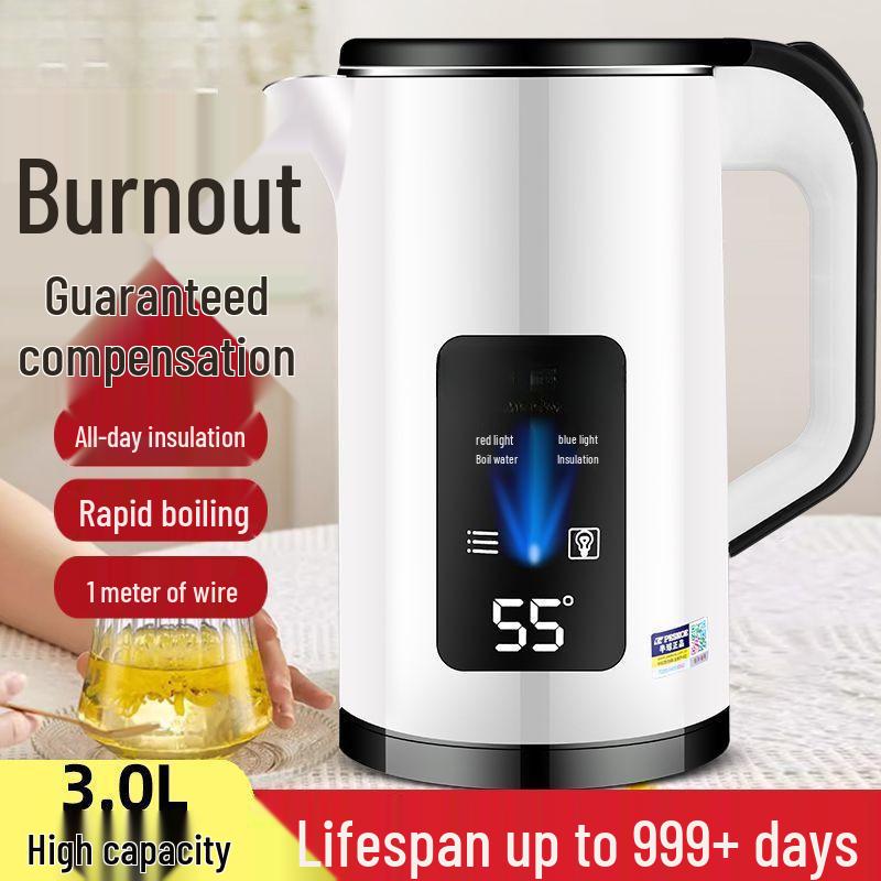 Smart Stainless Steel Electric Kettle - Silent, Large-Capacity, Insulated, Constant Temperature.