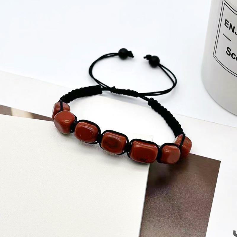 European & American Natural Tiger Eye Stone Beaded Adjustable Woven Bracelet