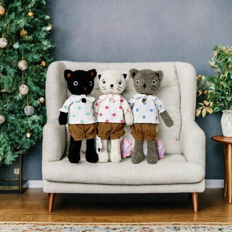 Kawaii Cats Plush Dolls Dressing Cat Stuffed Animals Plush Soft Toys for Girlfriend Girls Birthday Christmas Gifts