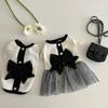Luxury Dog Dress for Small Dogs Summer Puppy Clothes Bow Lace Pet Skirt Black White Dog T Shirt Girls Dog Costume Chihuahua Vest