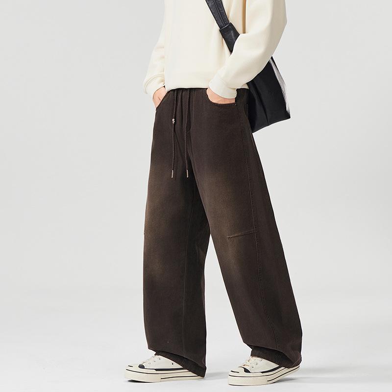 American solid color heavy casual pants men's spring and autumn new versatile popular popular straight loose pants