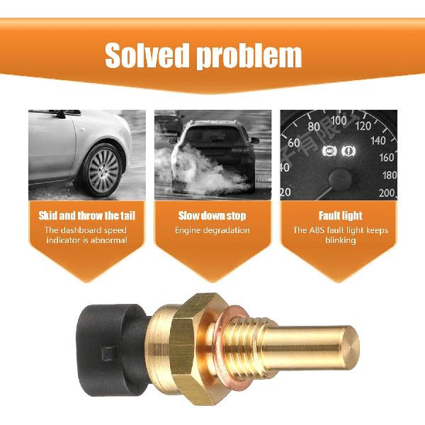 1 PC Engine Temperature Sensor, ECT Temp Sensor Replace 15404280 12191170 60811520 12608814, Car Parts, Compatible with Delphi (Gold)