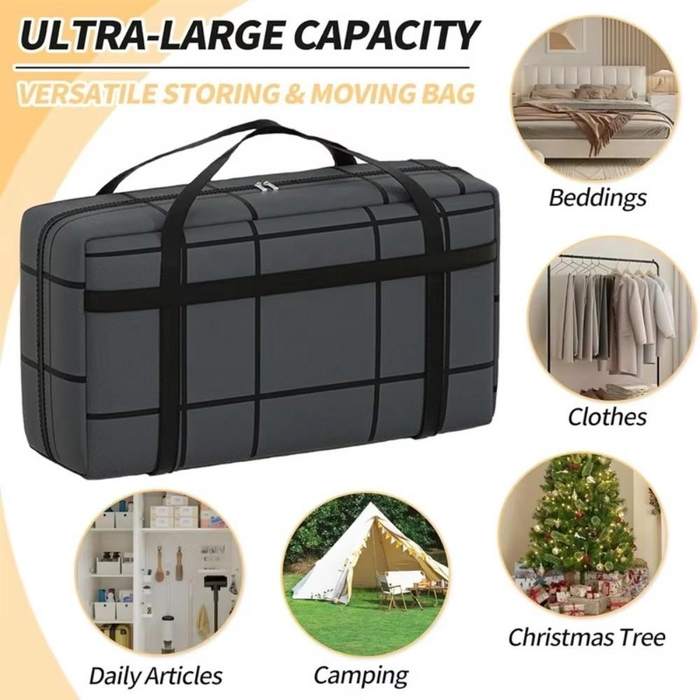 Thickened Clothes Storage Bag Double Zipper Quilt Storage Bag Wardrobe Organizer Duffel Bag  Moving