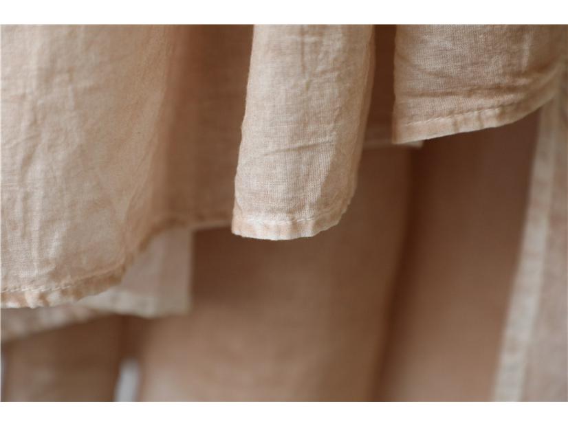 2025 Spring/Summer Artistic Fairy Hand-Painted Cotton Linen Irregular Double-Layer Skirt for Women