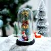 New Christmas Glass Cover Luminous Ornament with Lights Music Rotating Christmas Tree Old Man Elk Desktop Ornament