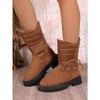 Women's Mid-Tube Snow Boots Women's Winter New Warm Women's Cotton Boots Strap Furry Boots