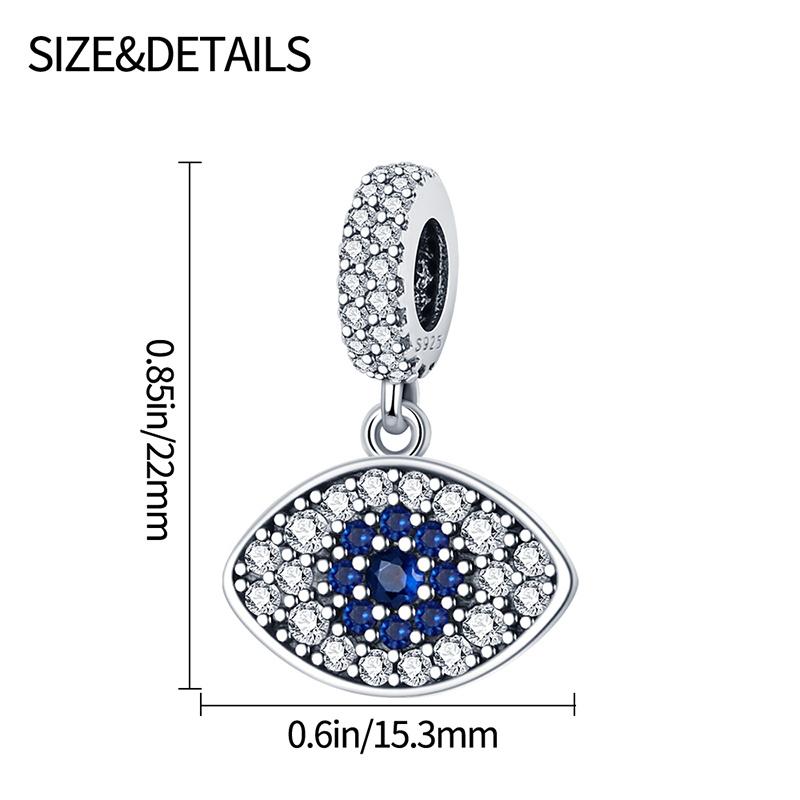Copper Inlaid Blue Zirconium Evil Eye Charms Beads Fit Original Bangle Bracelet Diy Jewelry Dangle Gift