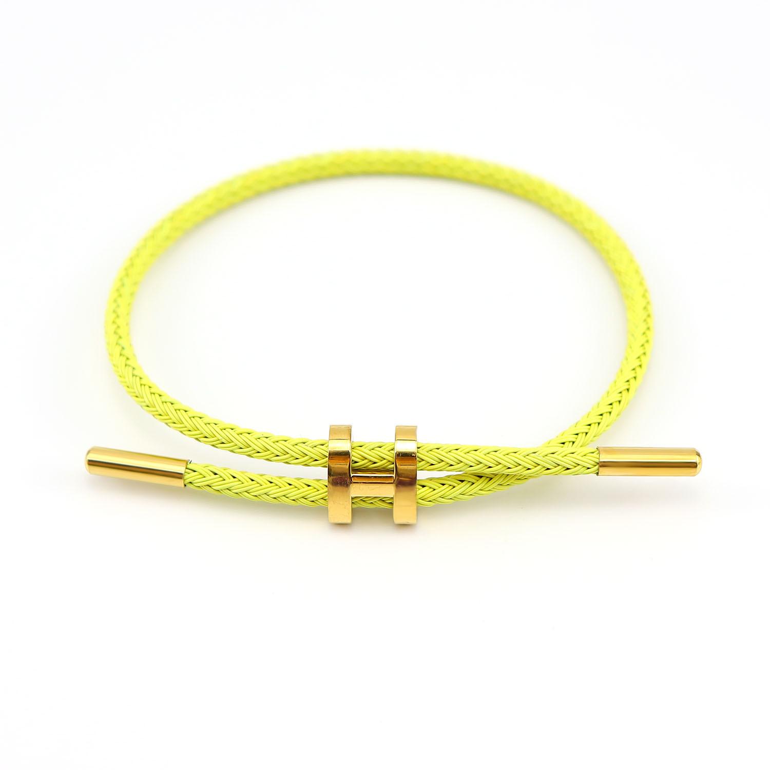 

Водонепроницаемый браслет из титановой стали с 3D I-образной пряжкой, браслет из нержавеющей стали, золотой цвет, натальный год, плетеный проволочный канат, кожаный канат, красный канат