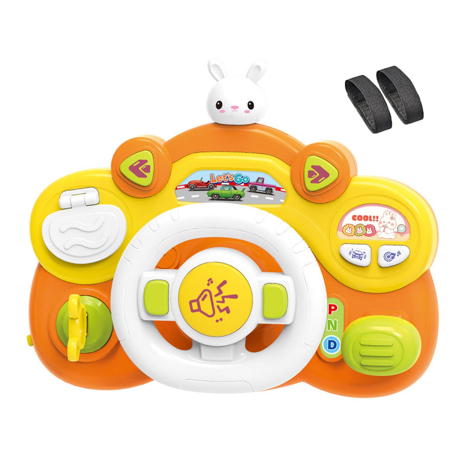 

Кермо Музична іграшка для малюків Взаємодія з автомобілем Імітація іграшки Дитина Дитина Водіння Іграшка Монтессорі помаранчевий