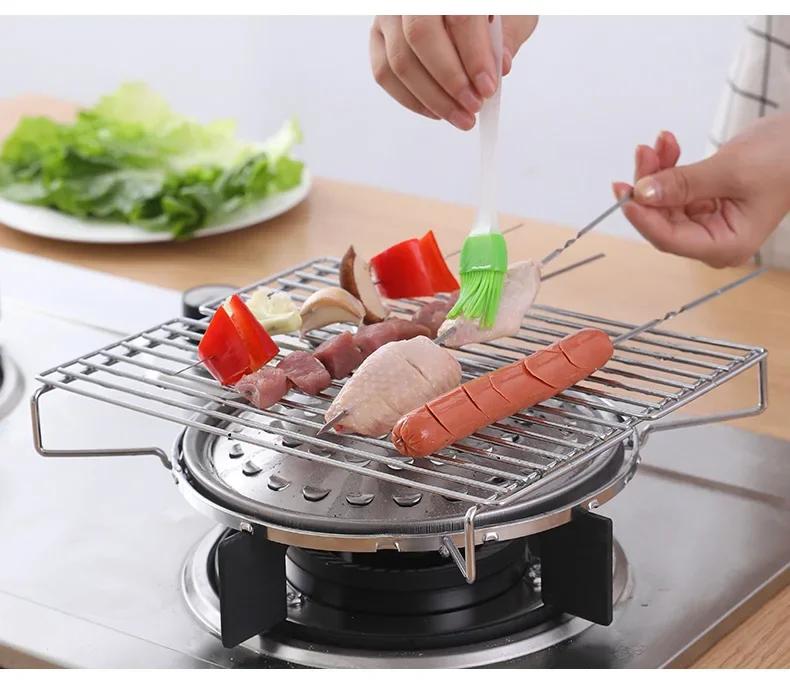 Field Stove Outdoors Grill for Bbq Stainless Steel Grill On Household Stove Barbecue Gas Kitchen Dining Bar Home Garden