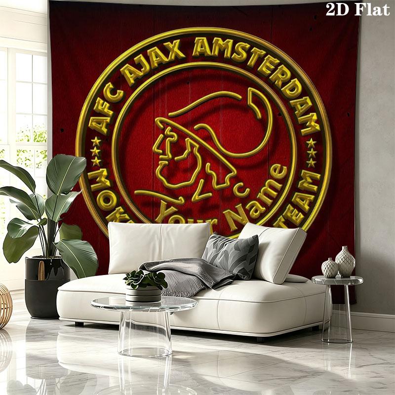 AFC Ajax Custom Name Wall Tapestry Aesthetic Wall Hanging Printed Fabric Blanket Decorative Tapestries for Bedroom Living Room Home Decor