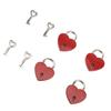 4sets Zinc Alloy Love Lock 38x30mm Mini Padlock Keyed Padlocks Heart Padlock  For Wallets Handbags