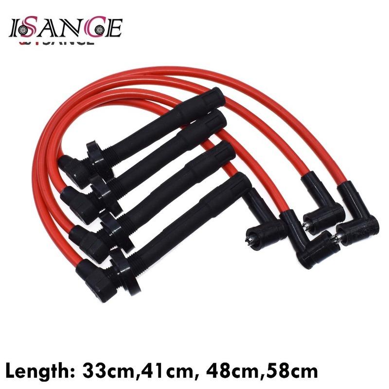 ISANCE Ignition Spark Plug Wire Cable Set D15 D16 10.2mm For Honda Civic DX LX CX EX SI 1.5L & 1.6L 1992 1993 1994 1995