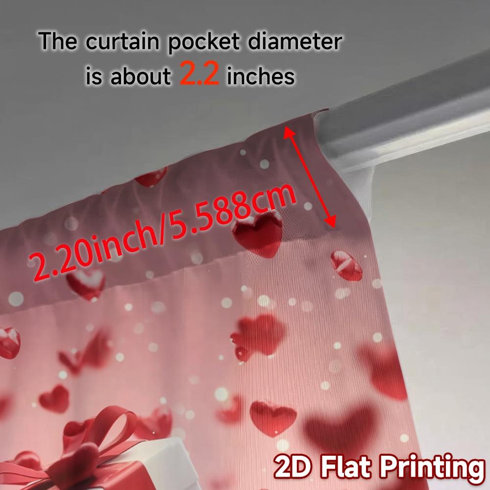 2pcs, 2D FLAT PRINTING Curtains (Without Rod) Heartful Gift Popular Print Curtains Versatile Polyester Fabric Curtains Outdoor