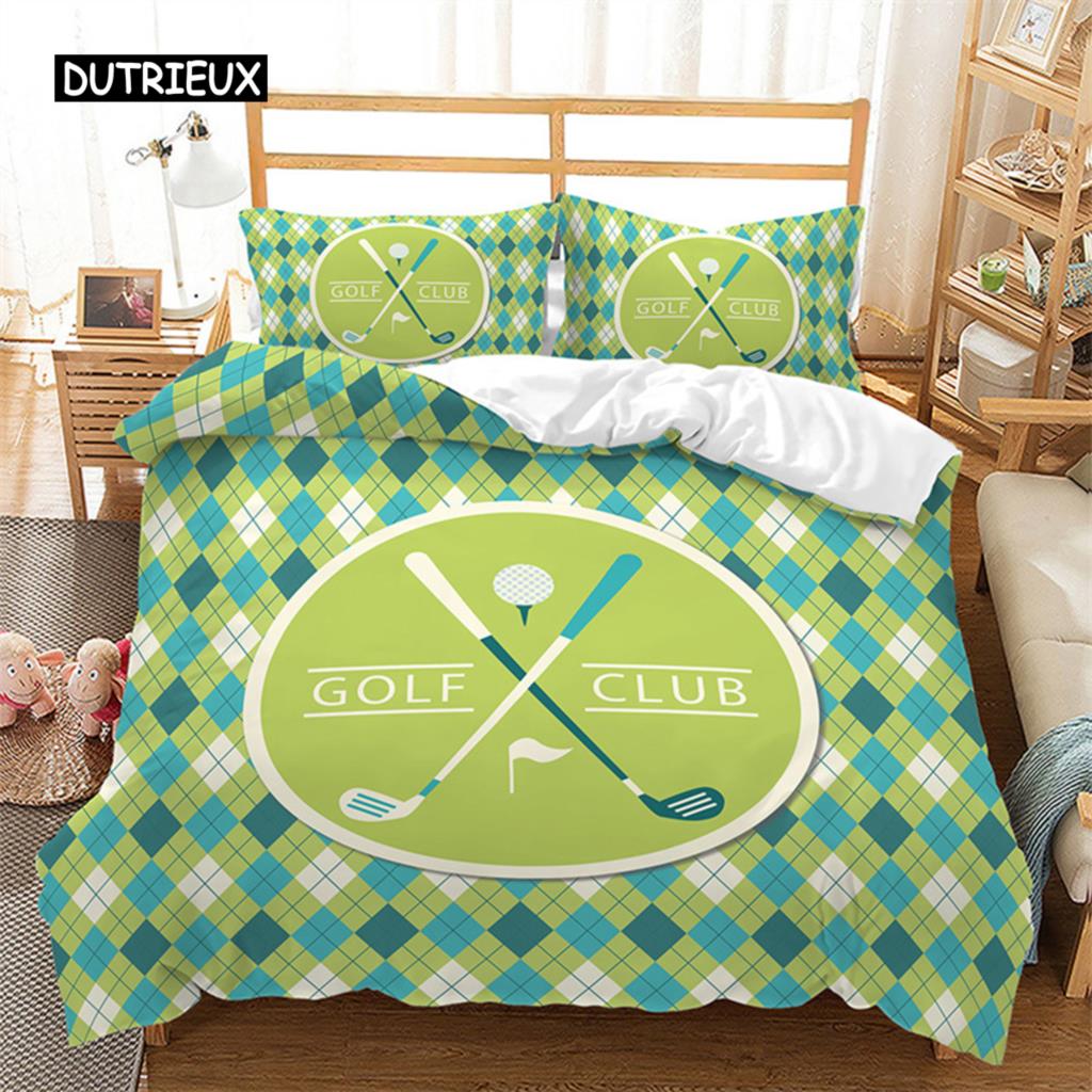 Boys Basketball Duvet Cover 3D Ball Pattern Sports Theme Bedding Set Queen Microfiber Football Competitive Game Comforter Cover