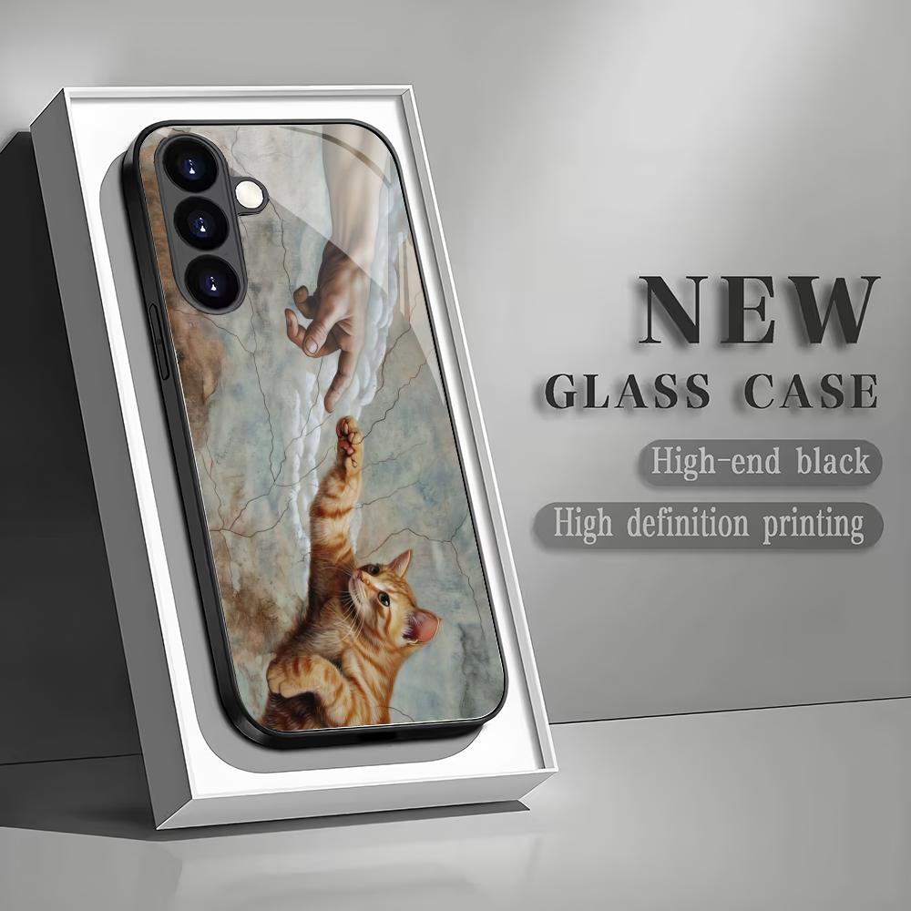 

Creative Fashion Pattern Tempered Glass Phone Case Suitable for Samsung Galaxy S26 S25 S24 S22 S21 S20 FE/Ultra/Plus5G Anti Drop GalaxyS26Ultra