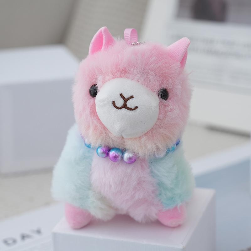 

Colorful Soft And Llama Plush Keychain Perfect Animal Toy For Backpacks And Gifts розовый