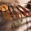 Bohemian Vintage Beaded Necklace With Multilayer Geometric Design For Womens Fashion