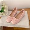 Mary Janes nya mångsidiga ballerinaskor med rosett för dam, små, andningsbara och bekväma