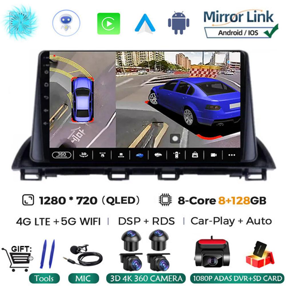 For Mazda 3 Axela 2014 - 2019 Android 14 Car Radio Multimedia Radio Player GPS Navigation Video Stereo Audio Head Unit 2DIN DVD