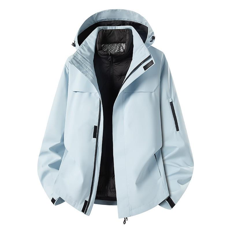 3-in-1 Waterdicht Winddicht Outdoor Jack Met Afneembare Donsvoering Heren Dames Wandelen Kamperen Vissen