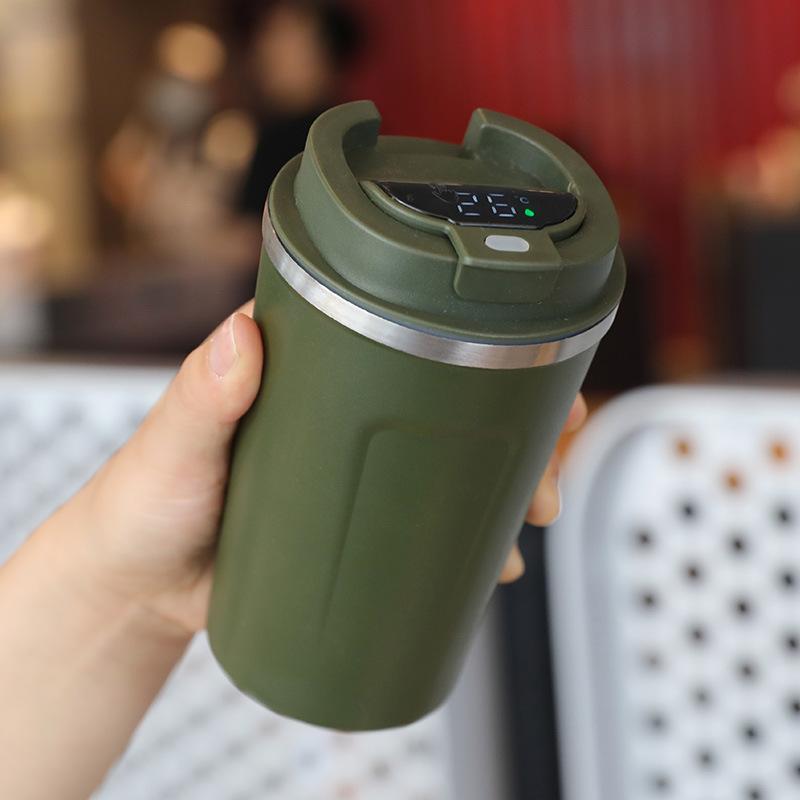 Handy Smart Thermos Cup Simple Temperature Measurement Double-layer Outdoor Steel Cup True Air-proof Water Cup Coffee Cup