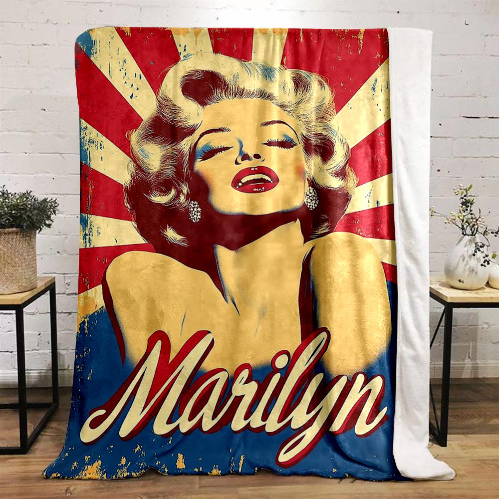 Marilyn Monroe Retro Art Printed warm quiltFlannel blanket for bedroom, living room, sofa, and nap.