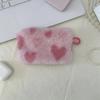 Borsa Porta Rossetto Soffice a Forma di Cuore, Mini Pochette Trucco Carina per Studenti, Portamonete Portachiavi, Custodia Cosmetica alla Moda