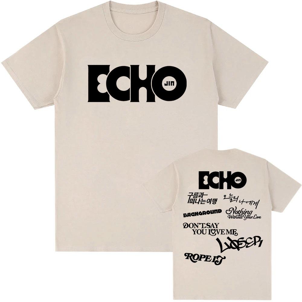Echo Solo Album 2025 NEW T-shirt Jin Korean Boys' Band Member Tshirts Short Sleeve Cotton Unisex Streetwear Casual Men Clothing