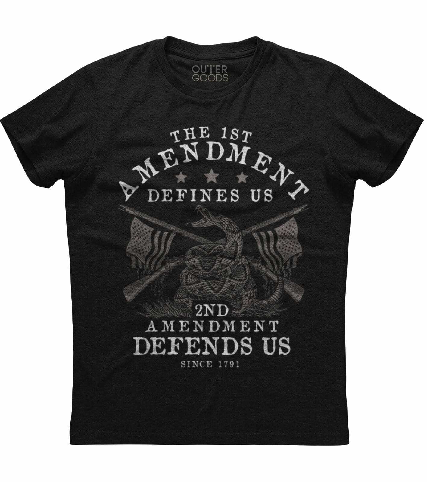 The 1st Amendment Defines Us Mens New Patriotic Trending Black T-shirt XXXXL