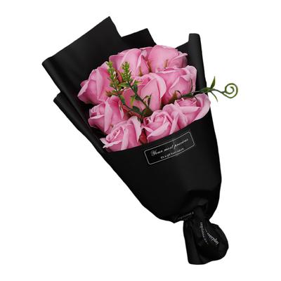 9 Head Handcrafted Decoration Valentine's Day Soap Flower Artificial Rose Bouquet Anniversary Birthday Women Mother Wife