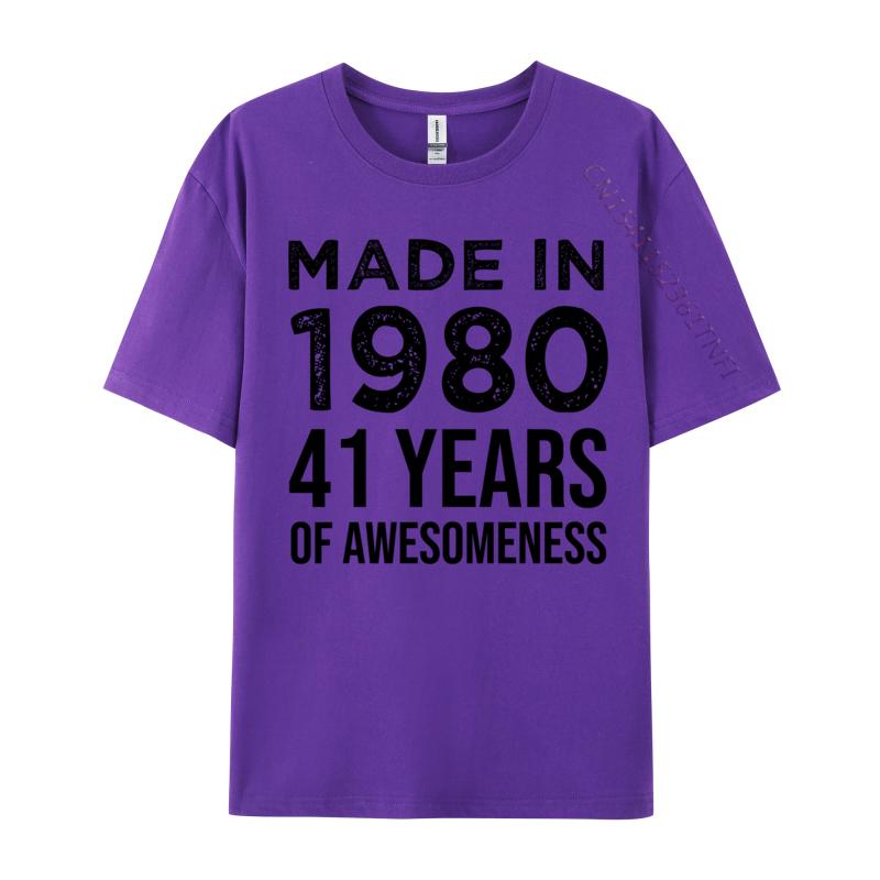 Made In 1980 41 Years Of Awesounisexess 41 Birthday Gifts Funny Camisa TShirts Tops Tees Prevailing Cotton Fabric Casual