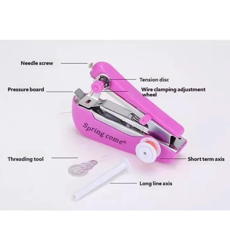 Handheld Sewing Machine Portable Sewing Machine Quick Sewing Manual Sewing Machine Handy Needlework Tool for Clothes