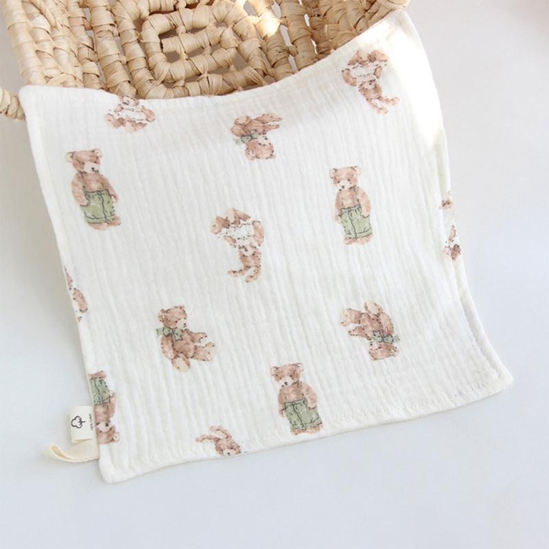 Cotton Washcloth Baby Muslin Face Towel for Delicate Skin 4-layer Absorbent Muslin Hand Washing Towel Newborn Burp Cloth