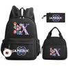 3Pcs/set 26 English Letter K-Pop Demon Hunters Printed Large Capacity Backpack with Lunch Bag Pengcil Case for Teenager Girl Boy Bookbag Travel Bag
