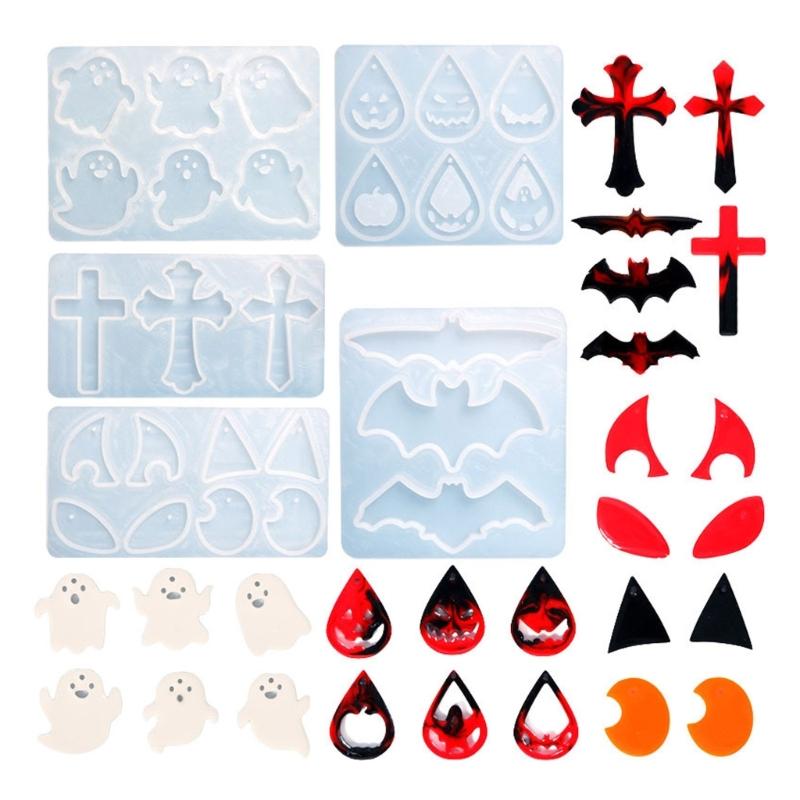 Halloween Earring Resin Mold Jewelry Casting Mold Silicone Pendant Mould Epoxy Resin Mold for Resin Jewelry DIY Crafts