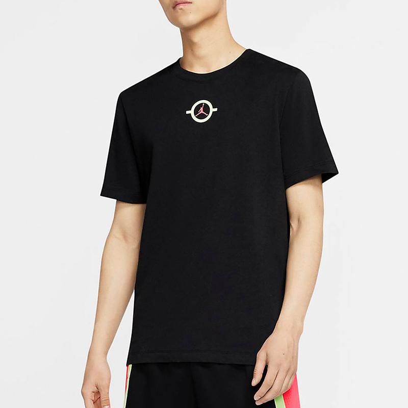 Jordan Glow-In-The-Dark Graffiti Basketball Short-Sleeve T-Shirt Men Tops Black CW7087-010