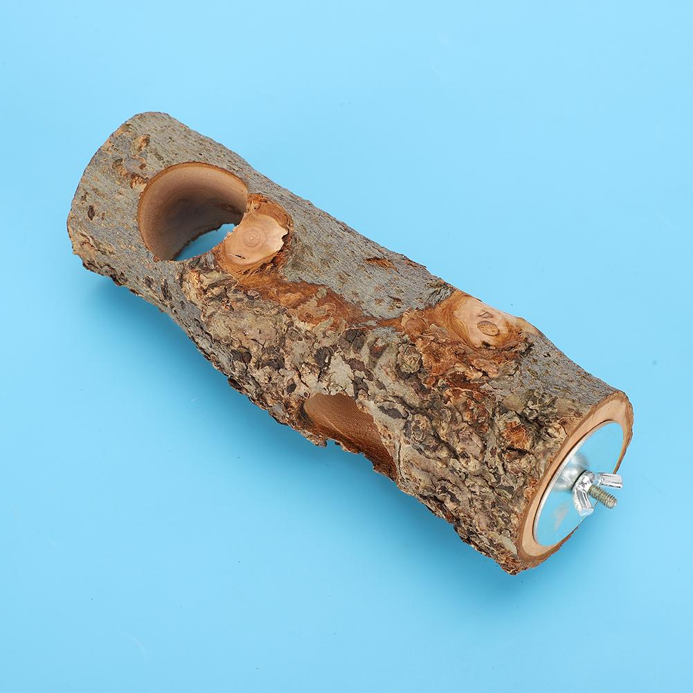 Natural Applewood Pet Feeding Stand Food Rack Feed Tree Teeth Grinding Toy for Rabbit Cavy Small Animal